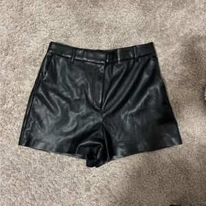 Express Black High Waist Leather Shorts
